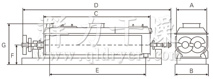 空心桨叶干燥机结构示意图